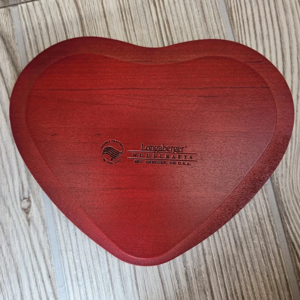 Longaberger Sweetheart True Love Basket 2008 Red‎ Heart Lid Protector Primitive